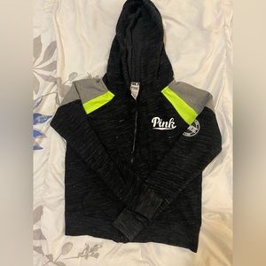 PINK hoodie wit lime green and logo details